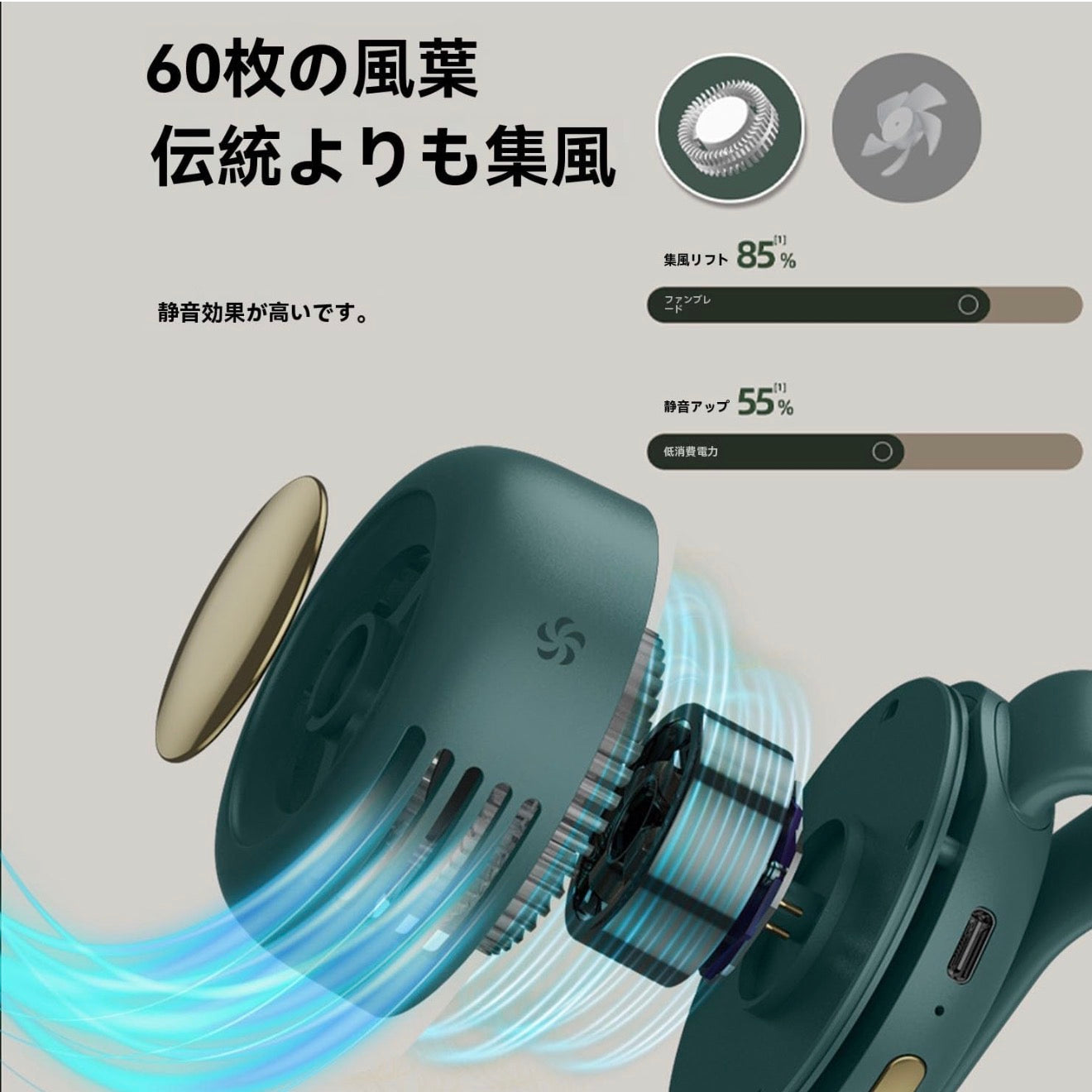 SORAMI™ 充電式ポータブルファン