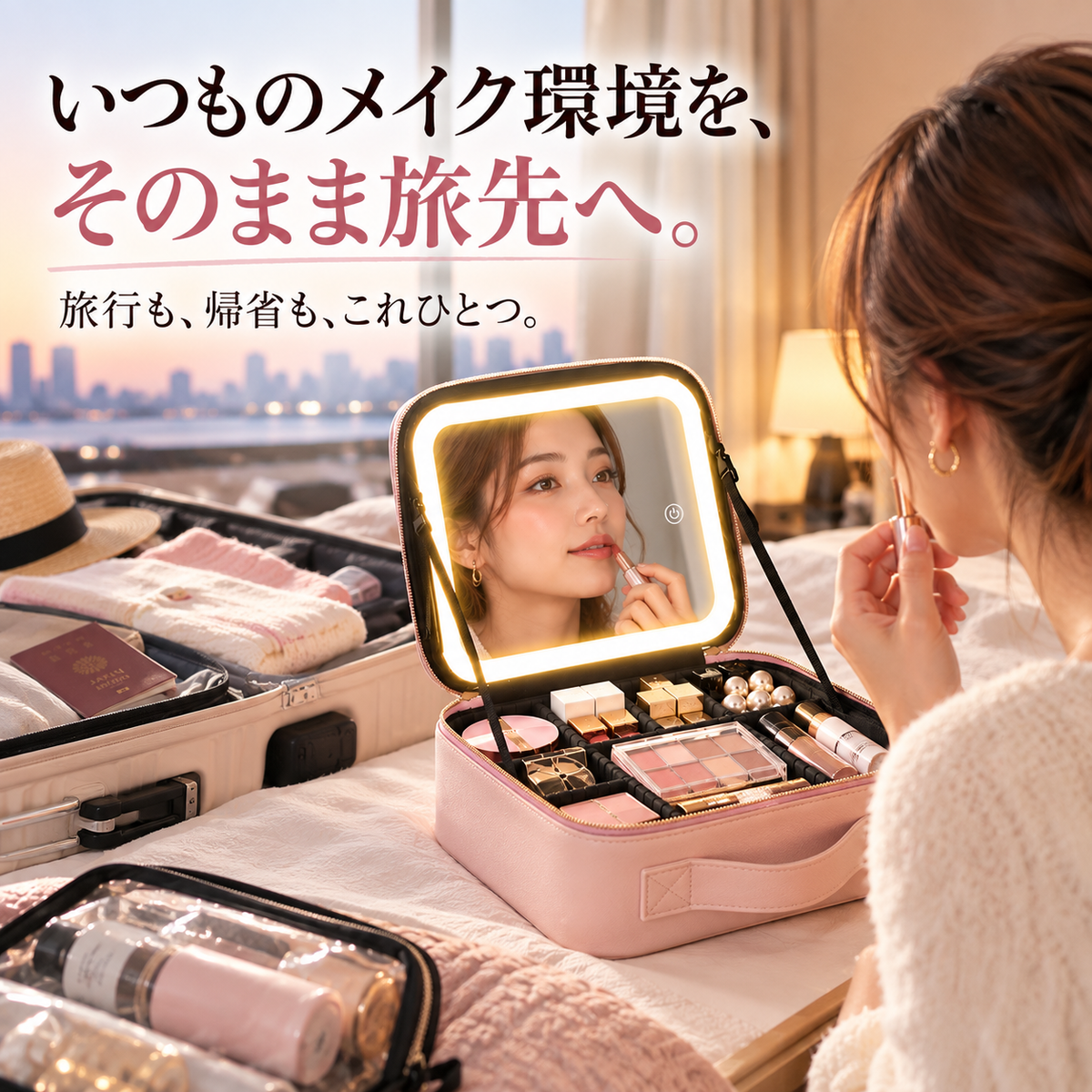 Sorami LUMIÈRE / LEDミラー付きメイクボックス